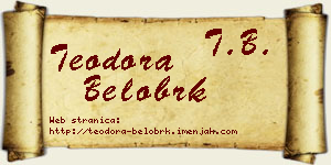Teodora Belobrk vizit kartica